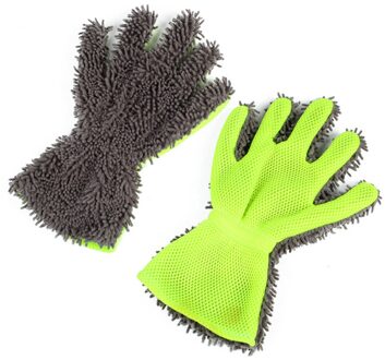 Wasstraat Handschoen Microfiber Chenille Auto Dust Cleaning Mitt Multifunctionele Dubbelzijdig Handschoenen Car Cleaning Accessoires grijs