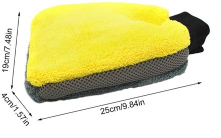 Wasstraat Handschoenen Microfiber Coral Fleece Schoonmaak Wassen Gereedschap Dikke Veeg Doek Auto Care Dubbele Geconfronteerd Handschoen Mitt Cleaning Bruin