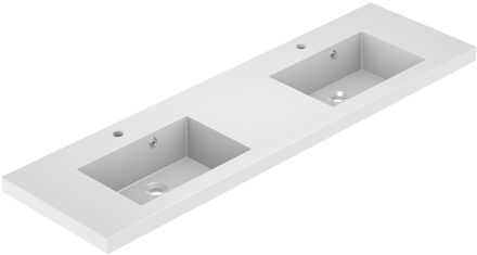 Wastafel Allibert Kole 160,2x5x46,2 cm Dubbel Glanzend Wit