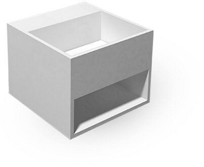 Wastafel EH Design Fondo 325x325x250 mm Cube Solid Surface Mat Wit