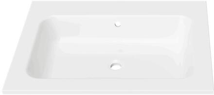 Wastafel Gliss Design Asia 0 Kraangaten 60 cm Glans Wit Mat Wit