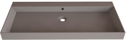 Wastafel Gliss Design Lako 100 cm 2 Kraangaten Mat Leigrijs