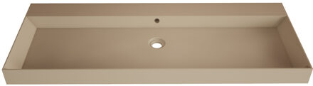 Wastafel Gliss Design Lako 120 cm 2 Kraangaten Mat Cappuccino Beige