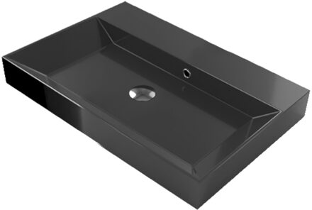 Wastafel Gliss Design Lako 60 cm 1 Kraangat Mat Zwart