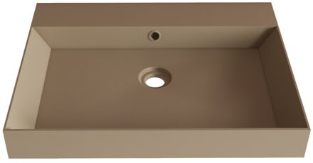 Wastafel Gliss Design Lako 70 cm 1 Kraangat Mat Cappuccino Beige