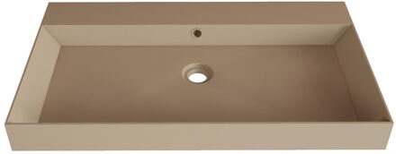 Wastafel Gliss Design Lako 80 cm 1 Kraangat Mat Cappuccino Beige