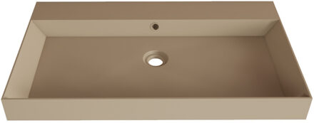Wastafel Gliss Design Lako 90 cm 1 Kraangat Mat Cappuccino Beige