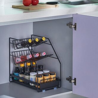 Wastafel Kast Lade Soort Onder Teller Keuken Huishoudelijke Vloerstaande Rack Bevel zwart