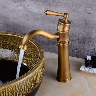 Wastafel Kraan antieke bronzen wastafel Kraan Enkele Handgreep Gat Dek Vintage Wassen Cold Mengkraan Kraan