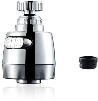Wastafel Kraan Spuit Attachment Tap Hoofd 360 ° Draaibaar Anti-Splash Kraan Nozzle Waterbesparende Kraan Diffusser Waterzuiveraar zilver