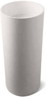 Wastafel Staand Luca Sanitair Vado Rond Met Vloer Afvoer 40x40x90 cm Solid Surface Mat Wit