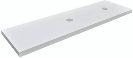 Wastafelblad 1600X460X55 Dubbel Hoogglans Wit Gelakt Aqua Splash