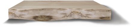 Wastafelblad Gliss Design Massief Hout Met Boomschors 140 cm Olie Wit
