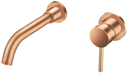 Wastafelkraan - Leoni - Inbouw - met Inbouwdeel - Waterbesparend - Geborsteld Koper - Geanodiseerd