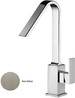 Wastafelkraan Sanimex Giulini Hoge Uitloop Zonder Pop-Up Mat Nikkel