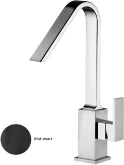 Wastafelkraan Sanimex Giulini Hoge Uitloop Zonder Pop-Up Mat Zwart