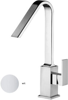 Wastafelkraan Sanimex Giulini Hoge Uitloop Zonder Pop-Up Wit