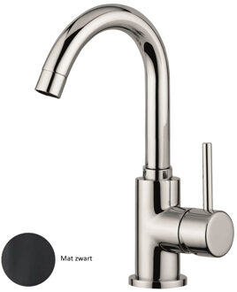 Wastafelkraan Sanimex Giulini Opbouw Draaibare Uitloop Mat Zwart
