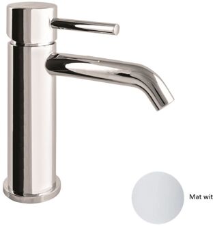 Wastafelkraan Sanimex Giulini Trekwaste 17cm Mat Wit (excl. afvoerplug)