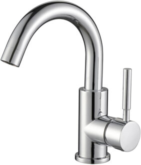 Wastafelkraan - Wastafelmengkraan - Leoni Elni - Opbouw - Rond - Chroom Zilverkleurig