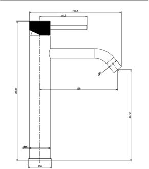 Wastafelmengkraan BWS Ridged XL Mat Zwart