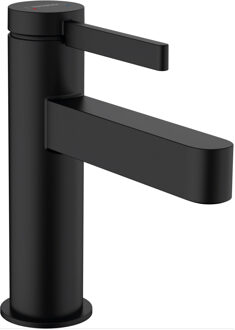 Wastafelmengkraan Finoris HansGrohe Eengreeps 100 met Push-Open Afvoer Mat Zwart Chroom