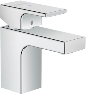 Wastafelmengkraan HansGrohe Vernis Shape Eengreeps 70 CoolStart Zinc Met Trekwaste Chroom