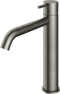 Wastafelmengkraan Hotbath Cobber 1-hendel Gebogen 28.6 cm Geborsteld Nikkel