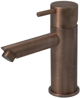 Wastafelmengkraan Hotbath Cobber 1-hendel Recht 14.3 cm Geborsteld Koper PVD