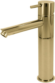 Wastafelmengkraan Hotbath Cobber 1-hendel Recht 21.6 cm Gepolijst Messing Living Colours