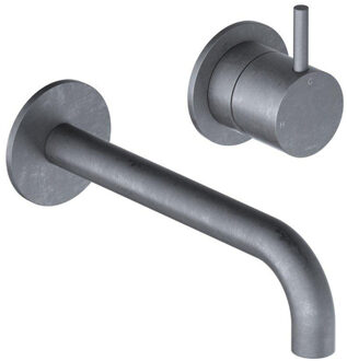 Wastafelmengkraan Hotbath Cobber Inbouw 3+3 Inbouwsysteem 1-hendel Gebogen 18 cm Verouderd IJzer