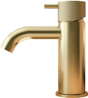 Wastafelmengkraan Hotbath Cobber X 14.3 cm Geborsteld Messing PVD