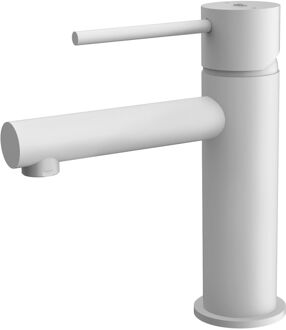Wastafelmengkraan Luisa - Lage Uitloop - Wit Mat - 7cm