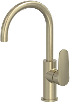 Wastafelmengkraan MAY Forma Opbouw met Draaibare Uitloop Geborsteld Mat Goud PVD