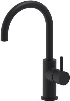 Wastafelmengkraan MAY Stilo Opbouw met Draaibare Uitloop Mat Zwart PED