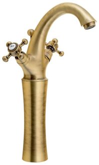 Wastafelmengkraan Sapho Antea 2-knop Gebogen Hoog 30 cm Brons (incl. pop-up waste)