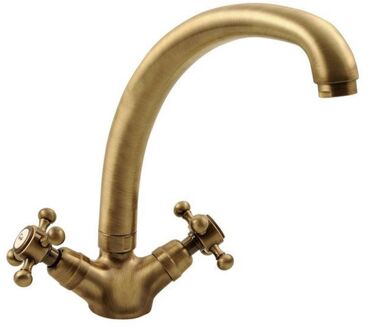 Wastafelmengkraan Sapho Antea 2-knop Gebogen Uitloop 26.5 cm Brons