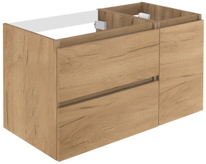 Wastafelonderbouw Allibert Lunik 90x55x46 cm Met Deur Eik Halifax Natuur Eiken