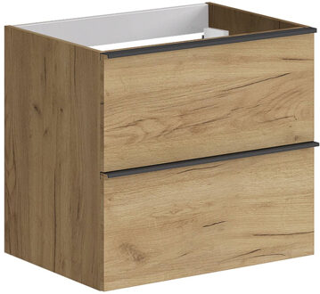 Wastafelonderkast Allibert Santiago Olav 2 Lades Soft Close Eiken Hout 60x55x46 cm