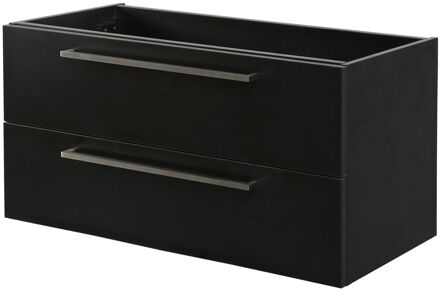 Wastafelonderkast Arezzo 99cm - Zwart Mat - Met 2 Lades - 99,2x45x37,4cm