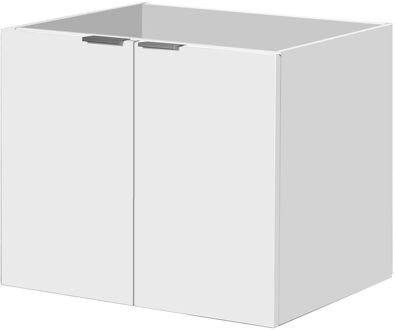 Wastafelonderkast Cecina 47cm - Hoogglans Wit - Met 2 Deuren - 47,6x50x59,4cm