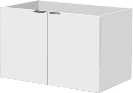 Wastafelonderkast Cecina 47cm - Hoogglans Wit - Met 2 Deuren - 47,6x50x79,4cm