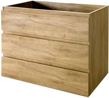 Wastafelonderkast Napoli 119cm - Asgrijze Eik - Met 3 Lades - 119,4x75x47,5cm