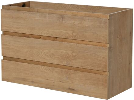 Wastafelonderkast Napoli 119cm - Natuur Eik Houtlook - Met 3 Lades - 119,4x75x47,5cm