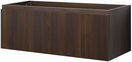 Wastafelonderkast Napoli 120cm - Notelaar Houtlook - Met 2 Lades - 120x50x47,5cm
