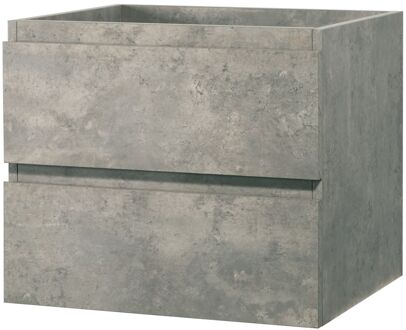 Wastafelonderkast Napoli 59cm - Betongrijs - Met 2 Lades - 59,4x50x47,5cm