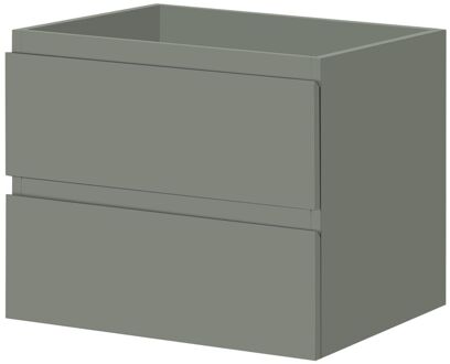 Wastafelonderkast Napoli 59cm - Donkergrijs Mat - Met 2 Lades - 59,4x50x47,5cm