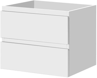 Wastafelonderkast Napoli 59cm - Hoogglans Wit - Met 2 Lades - 59,4x50x47,5cm