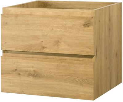 Wastafelonderkast Napoli 59cm - Scandinavisch Eiken - Met 2 Lades - 59,4x50x47,5cm