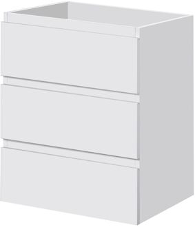 Wastafelonderkast Napoli 60cm 3 Laden Hoogglans Wit